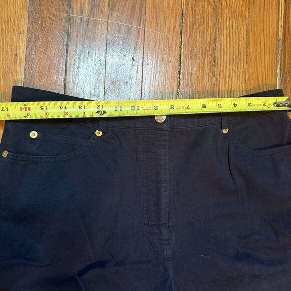 St. John Sport Black Denim Straight Leg Jeans Size 14 - Picture 6 of 7